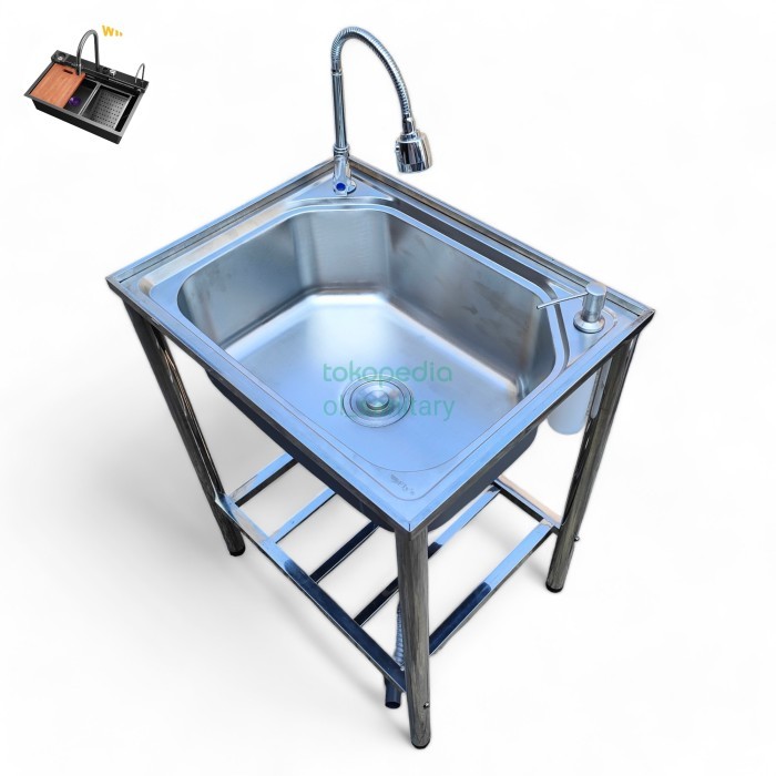 Terhemat Bak Cuci Piring Meja Kitchen Sink Set Portable Wastafel Kitchen Sink