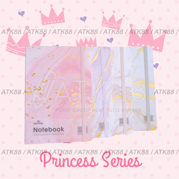 

Notebook Hardcover Journal Pattern Spiral Line Mikirei Motif Princess