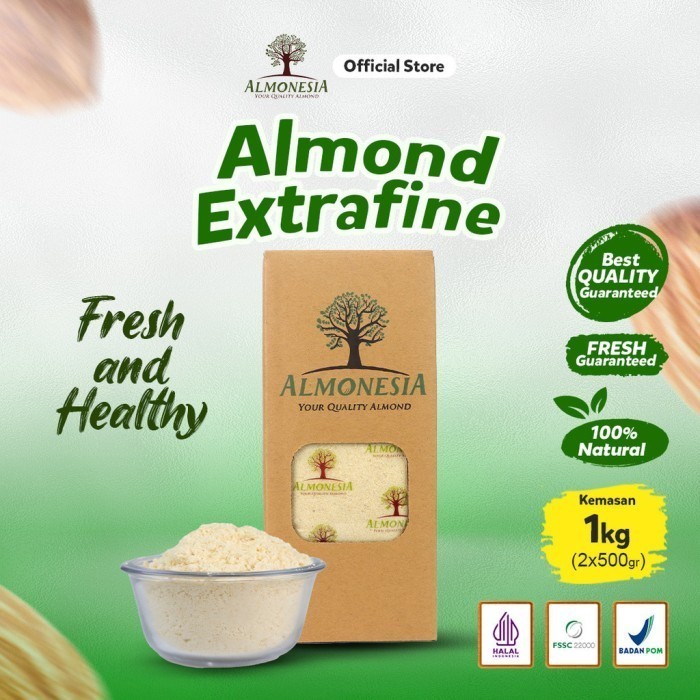 

TERLARIS TERLARIS TERLARIS ALMONESIA - ALMONESIA EXTRA FINE ALMOND 1KG (KEMASAN 500GR X 2) BUBUK