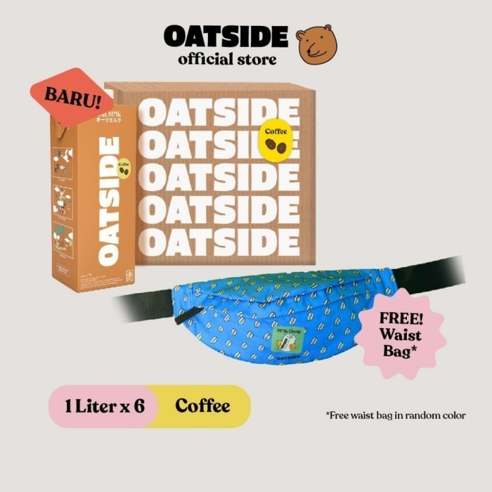 

TERLARIS TERLARIS TERLARIS OATSIDE OAT MILK COFFEE 1L (6 PCS) FREE FANNY PACK SUSU OAT RASA KOPI