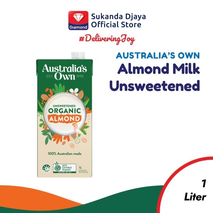 

TERLARIS TERLARIS TERLARIS AUSTRALIA'S OWN ALMOND UNSWEETEND ORGANIC DRINK 1 L MURAH!!! MURAH MURAH