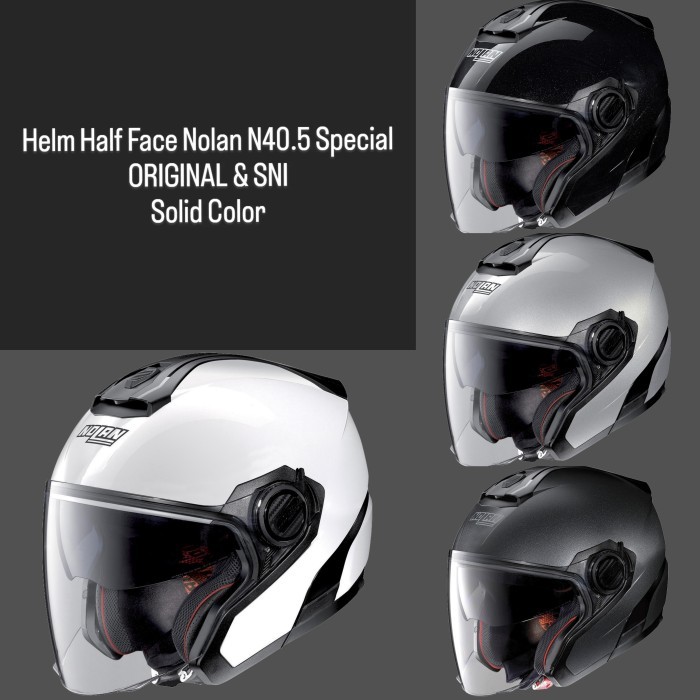 Nolan N40.5 Special Solid Helm Half Face N405 polos double visor