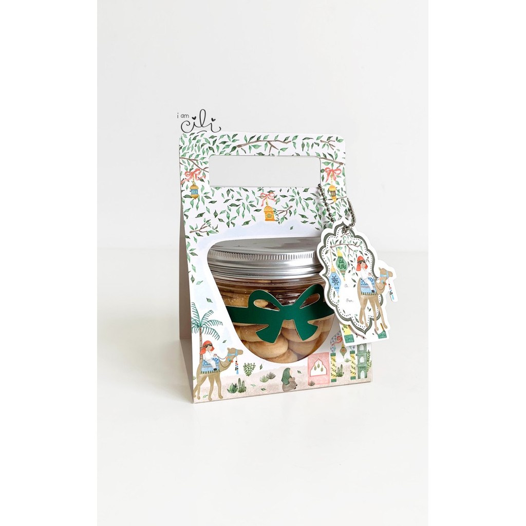 

(Box Jar 400 Ml Lebaran ) Kotak Kue Kering Toples Tabung 400Ml (Isi10)