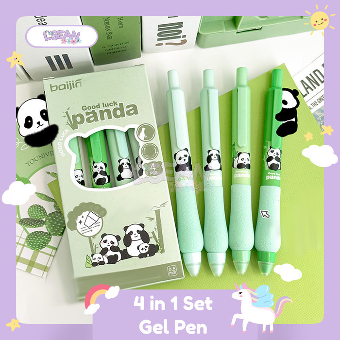 Set Bolpen Lucu Korea Isi 4 Bisa Dihapus Aesthetic Erasable Click Pen 0.5 mm