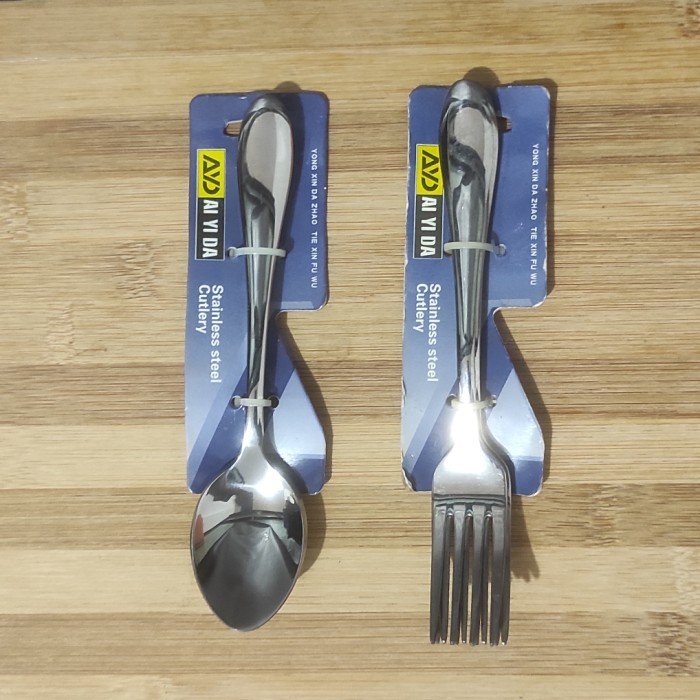 `````````] Sendok Teh Garpu Kue Kecil Stainless Premium Tebal 3pcs