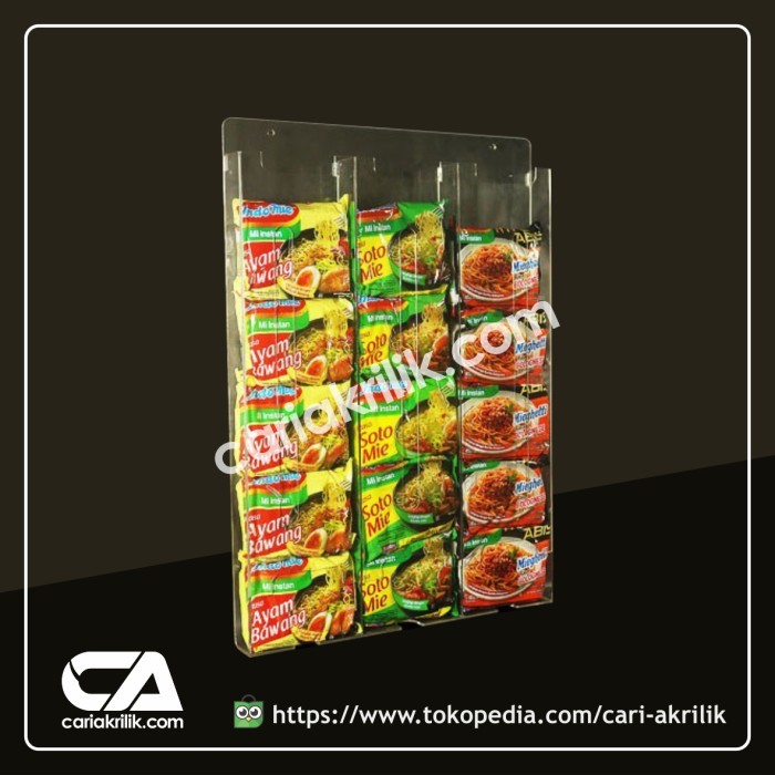 Akrilik Rak Mie / Akrilik Rak Indomie / Display Mie / Rak Display Mie