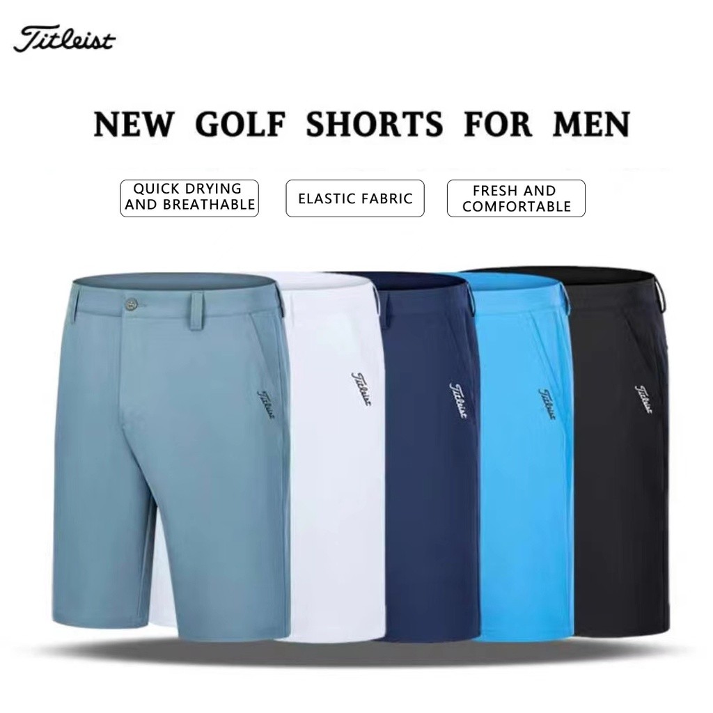 【Titleist】❤️Stok tersedia❤️Celana golf pria celana pendek olahraga luar ruangan yang dipotong cepat 