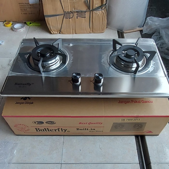 Kompor Gas Tanam Stainless Stell Butterfly