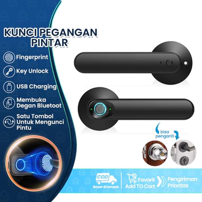 Pintu Kamar Tidur Dalam Ruangan Pintu Kayu Kunci Sidik Jari Kunci Sidik Jari Rumah Kunci Pintar