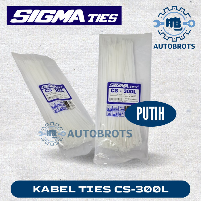

Sale Sigma Kabel Ties Cs 300 L / Tali Kabel 300Mm 30Cm - Putih Isi 100Pcs