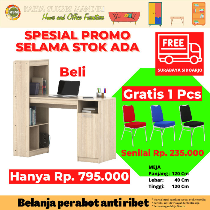 Meja Belajar Meja Kerja Komputer Gaming Dan Rak Lemari Penyimpanan