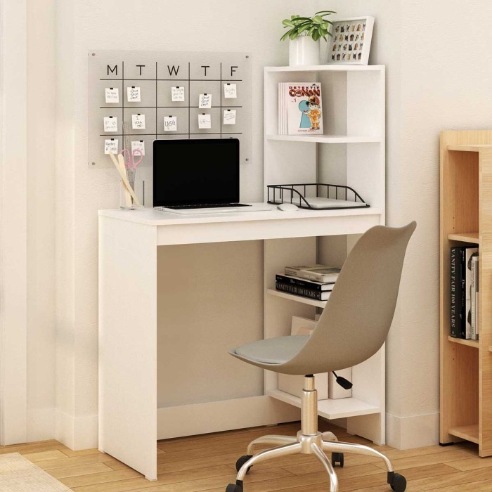 Meja Belajar Tulis Kerja Rak Lemari Buku 80Cm Minimalis Kn Bandung