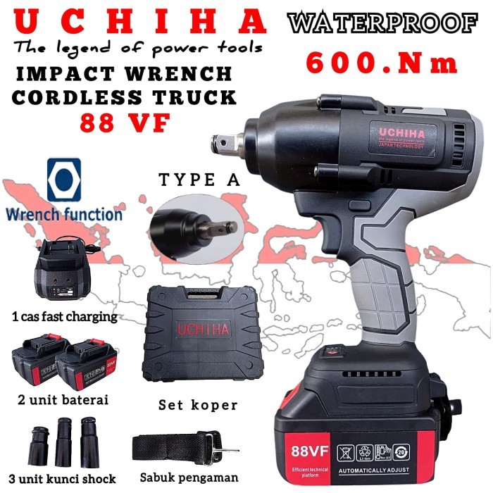 IMPACT WRENCH 88VF UCHIHA MESIN PEMBUKA BAUT BAN RODA TRUCK MOBIL ORI