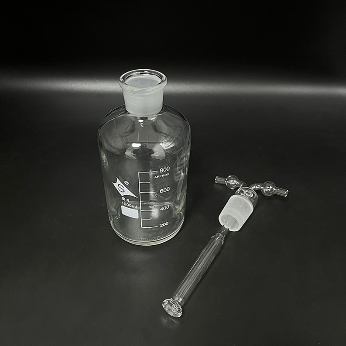 SHUNIU MONTEGGIA GAS WASHING BOTTLE CAPACITY 1000ML 34/35LAB GLASS GAS WASHING BOTTLE MUENCKSSHISHA 