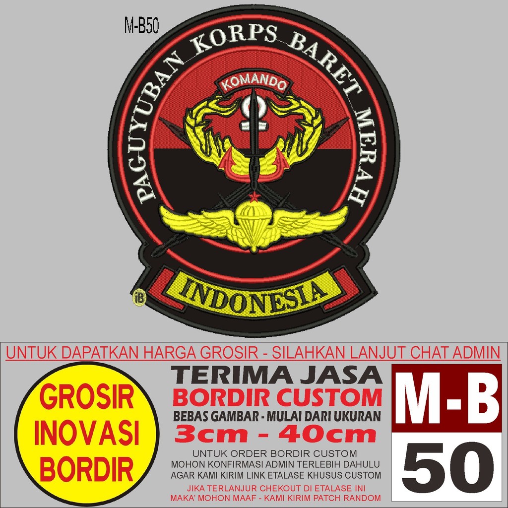 PATCH BORDIR M-B50 LOGO PAGUYUBAN KORPS BARET MERAH