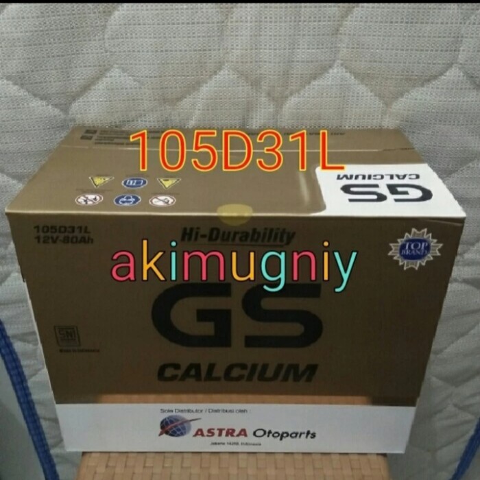 aki gs calcium 105d31l 12v 80ah pajero dakar sport fortuner diesel