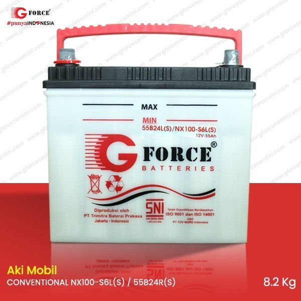 Aki Mobil GFORCE NX100-S6LS 55 Ah - Aki Konvensional dengan Kapasitas Tinggi dan Performa Maksimal