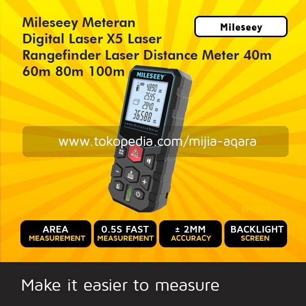 Mileseey Meteran Digital Laser X5 Laser Rangefinder Distance 60M 100M