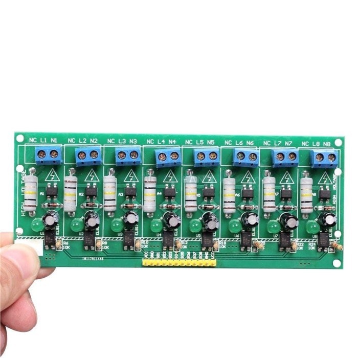 8 Channel Ac 220V Optocoupler Isolation Detect Sensor Board Module Plc