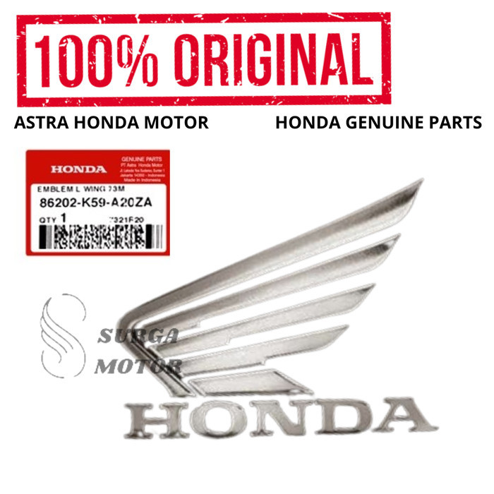 Emblem Wing Sayap Honda 3D Kiri Vario 150 Esp K59 Stiker Timbul Ori Barang Langka