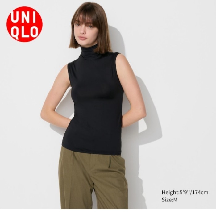 Manset Airism Tshirt Uv Protection Kerah Tinggi Lengan Panjang Uniqlo Original Jastip {TerlarisBest