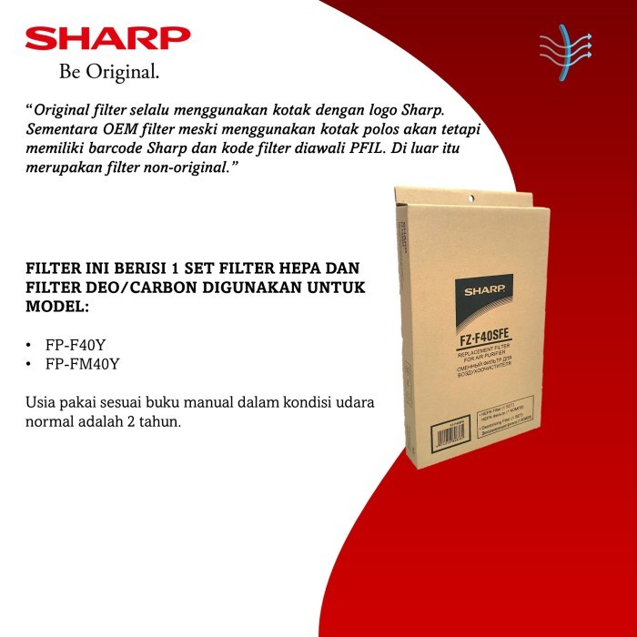 Filter Sharp Air Purifier Fz-F40Sfe