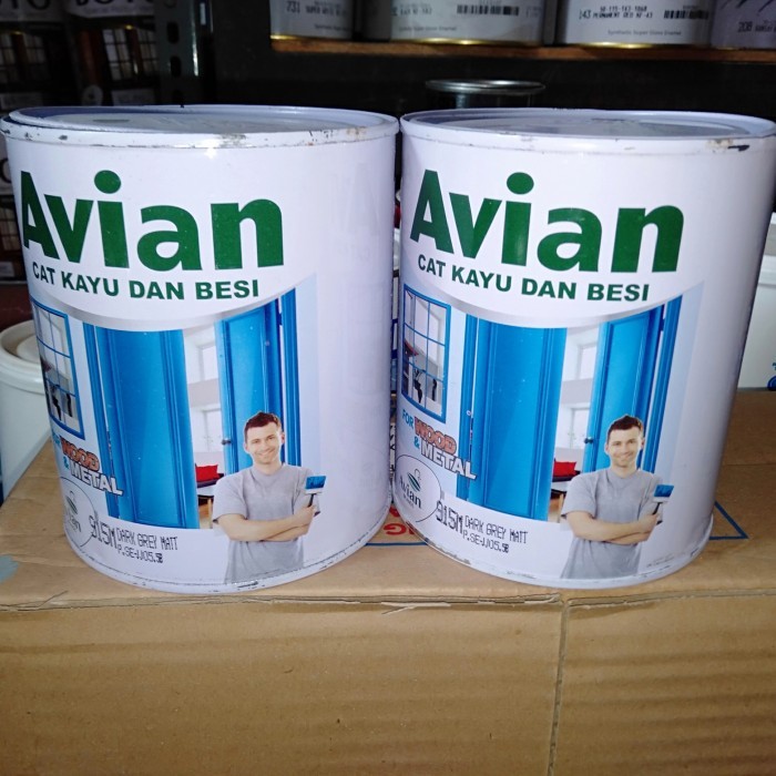 READY AVIAN CAT KAYU BESI 915M DARK GREY ABU TUA DOFF 0.9LITER