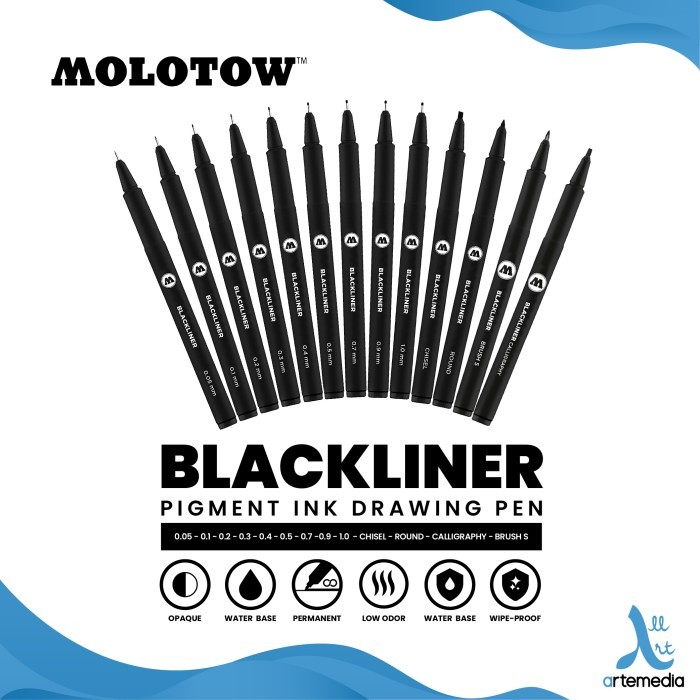 

Molotow Blackliner Drawing Pen Pigment Ink Pulpen Gambar Manga Best Seller