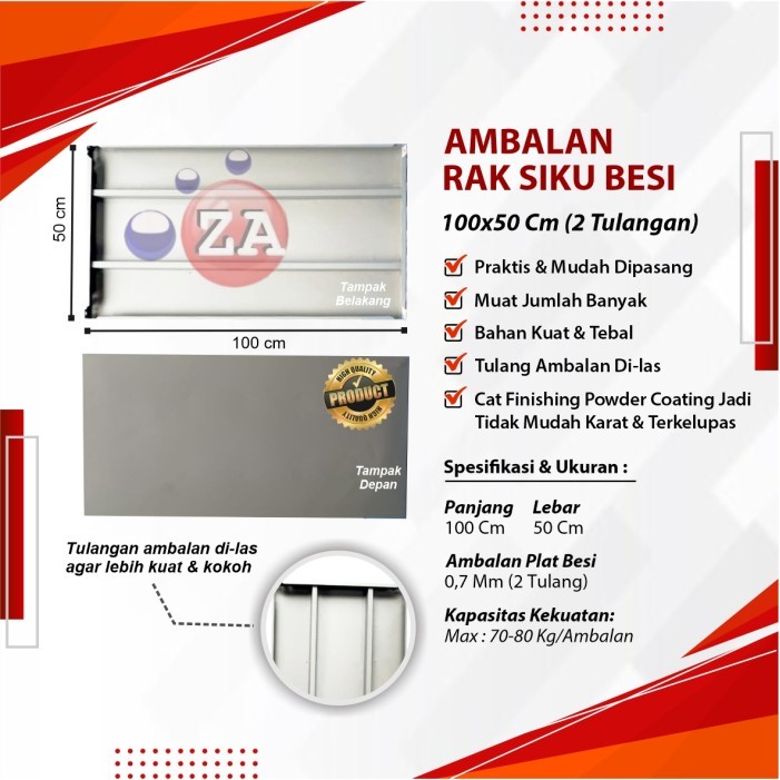 AMBALAN RAK BESI SIKU LUBANG