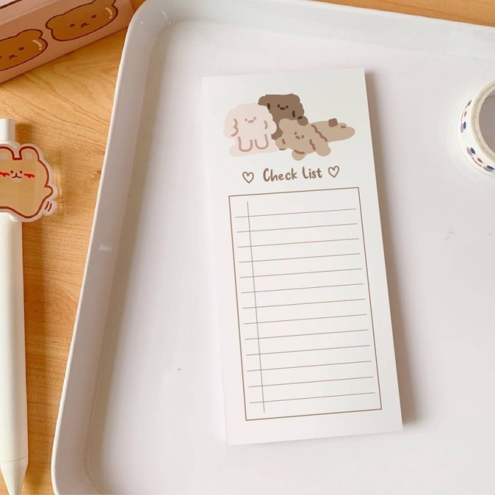 Memopad Notepad Bear Korean Style Isi 40 Lembar Cute Aesthetic