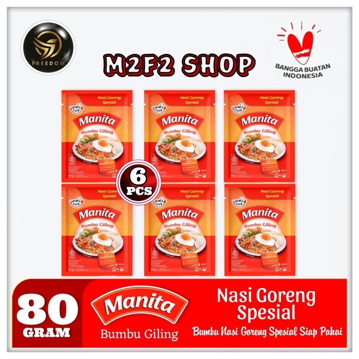 

TERBARU! Manita Bumbu Masak Giling Instan Rempah Asli Nasi Goreng Semua Rasa Sachet - 80 gr (Harga 6