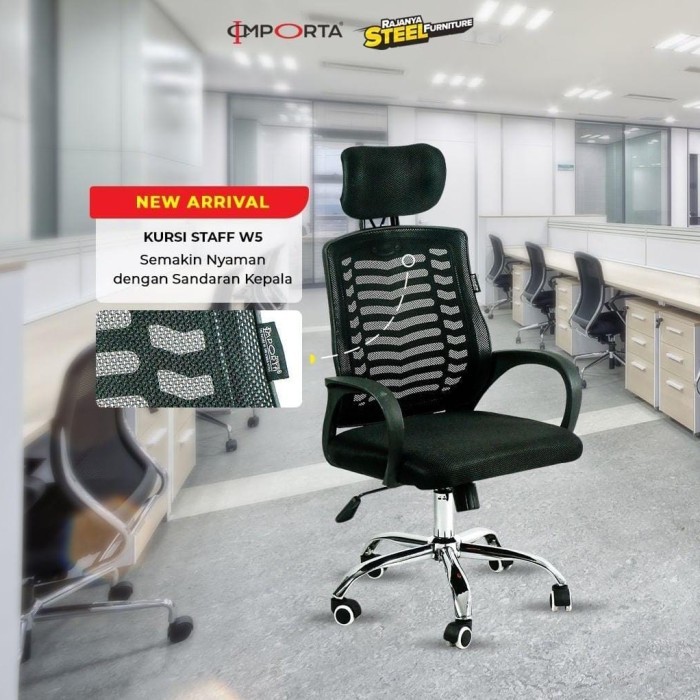 (Grab/Gosend) Kursi Kantor Jaring / Kursi Staff / Kursi Kerja - W5
