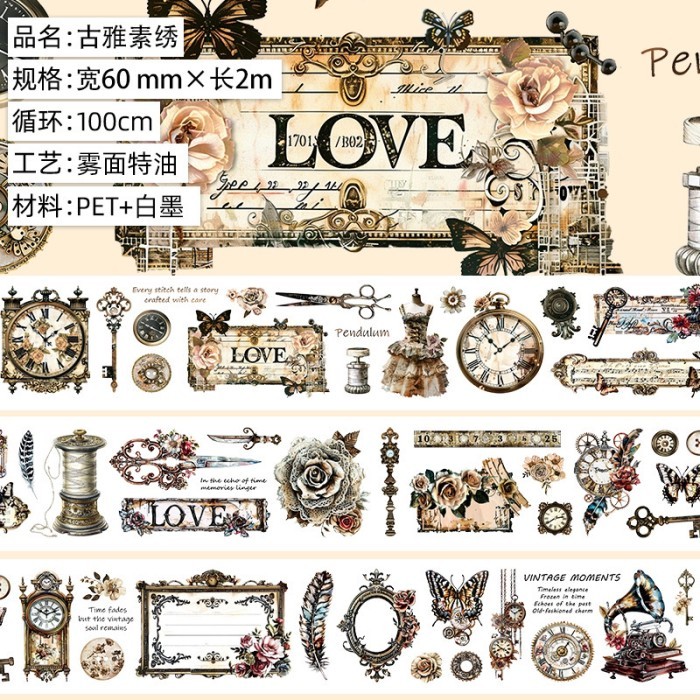 

Promo (8Ee) Washi Tape Selotip Transparan Wanita Cantik Retro Vintage Sewing Dancing Journaling Cod