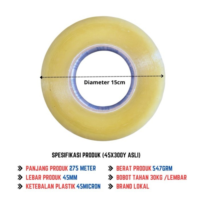 

Barang Terlaris Flyhome Lakban Bening Coklat 300Yard 275Meter 2Inci 45X300 Yard 1Dus 36Rolls Ukuran