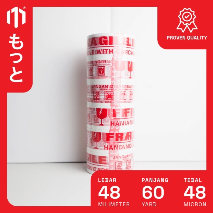 

Barang Terlaris Lakban Fragile 48Mm X 60 Yard Putih - Slop (6 Pcs) - Motto Opp Tape Packing Aman