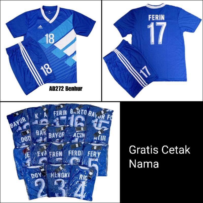 Setelan Kaos Bola Dewasa Tim isi 18 Pemain FREE NAMA Punggung Custom Baju Kaos Sepak Bola Free Nama