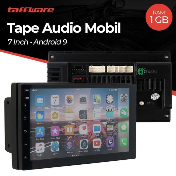 taffware tape audio mobil 7 inch radio bluetooth android 9 - 9218