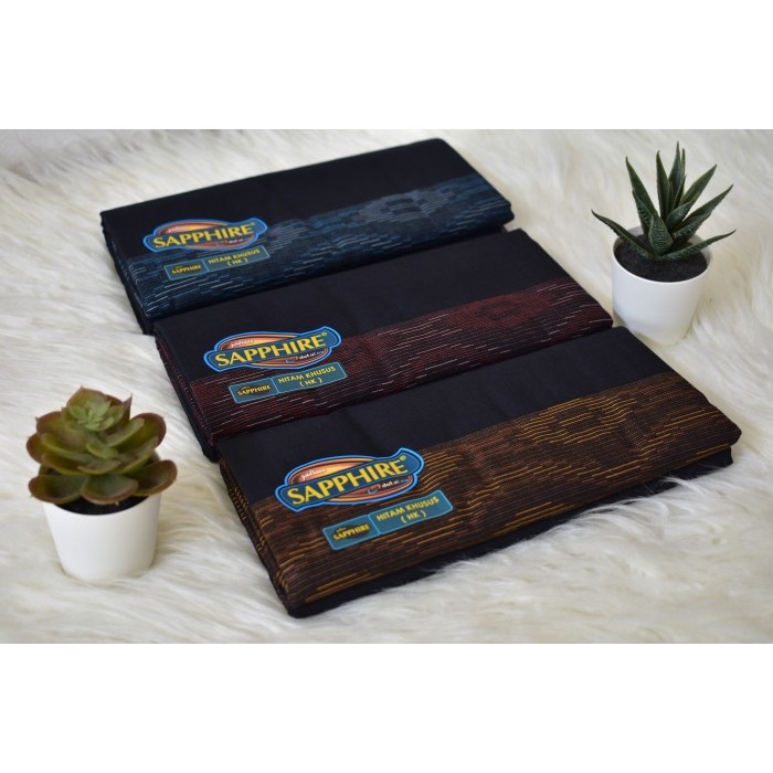 Sarung shapire premium hitam tumpal sarung sholat dewasa sarung bagus