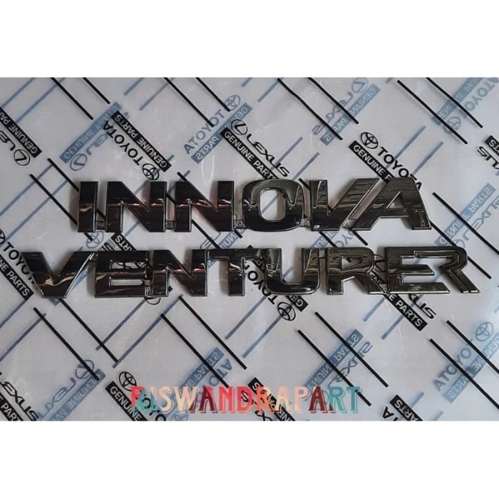 emblem logo tulisan INNOVA REBORN VENTURER original BLACK CHROME
