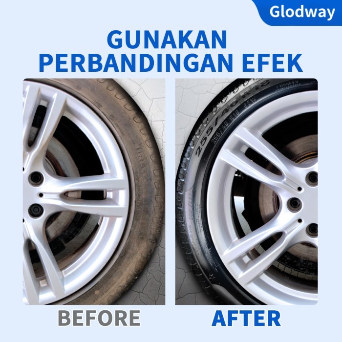 Glodway Mobil Tire Semprot Foam Pengkilap Penghitam Semir Motor Ban