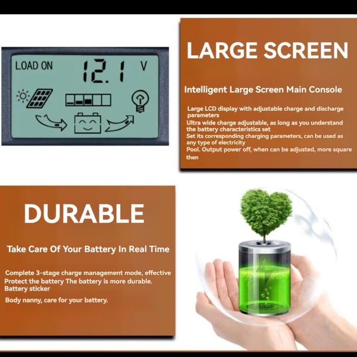 terbaru  cod solar charger controller mppt 50a 12v 24v panel surya solar charger controller lcd