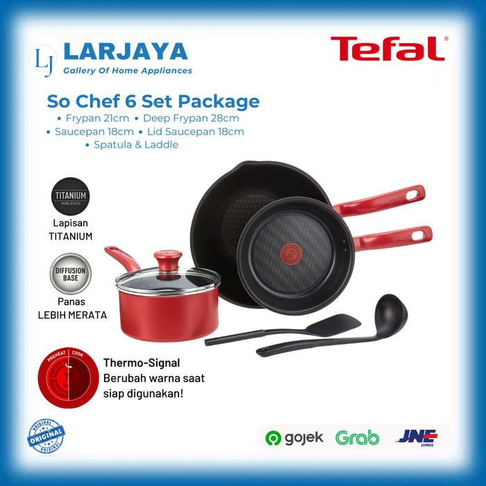 Tefal Cookware 6 Set So Chef Wajan Anti Lengket