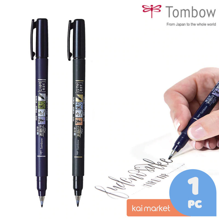 

Tombow Fudenosuke Brush Pen Hard Tip & Soft Tip Art Maker Black Satuan