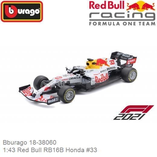 HOT SALE Bburago 38060 Red Bull RB16B HONDA TRIBUTE F1 2021 1:43