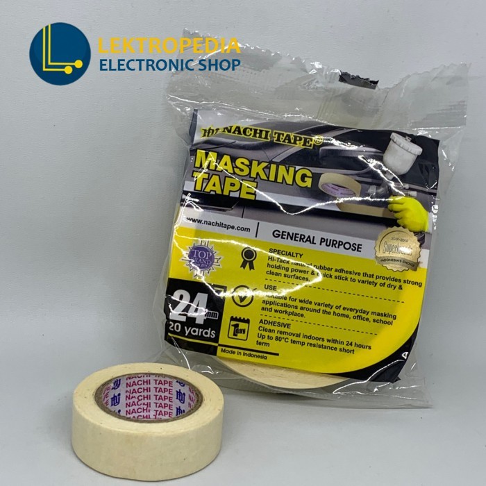 

/////] Isolasi Lakban Kertas Masking Tape Putih Nachi BESAR 24mm 20yard