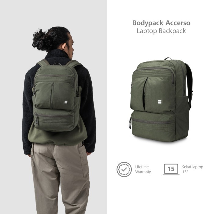 Bodypack Accerso Laptop Backpack Tas Punggung - Olive
