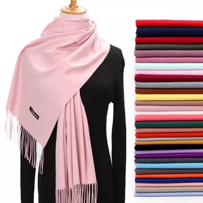 PASHMINA CASHMERE POLOS SYAL POLOS SELENDANG POLOS SELENDANG D