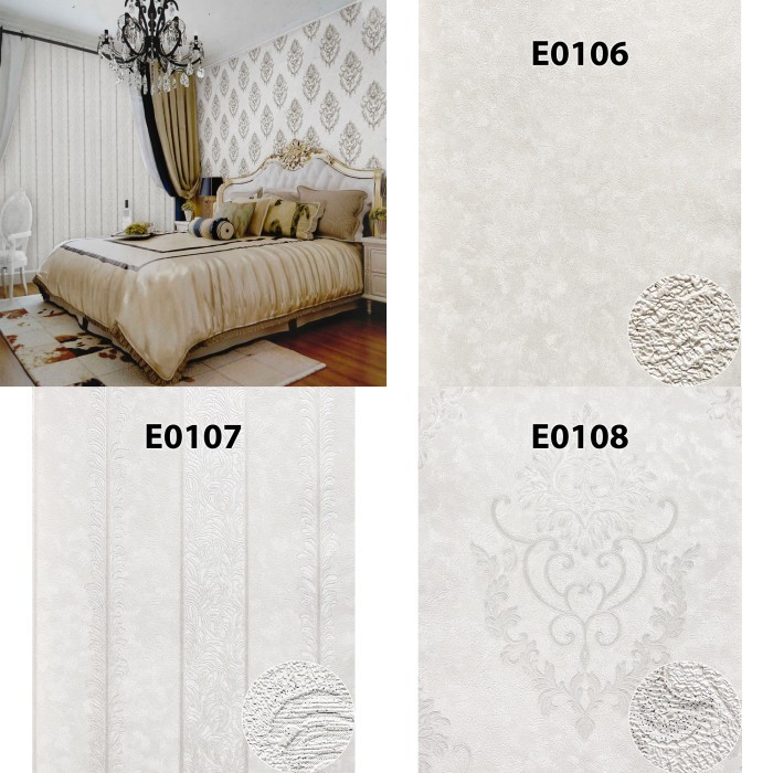 TERLARIS! Wallpaper Dinding Vinyl Premium Timbul RONA E0107 E0108