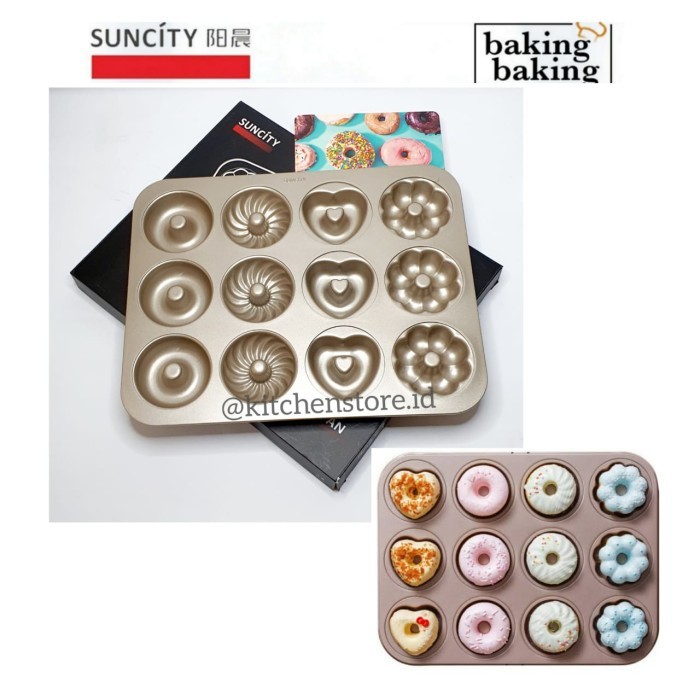 LOYANG DONUT ANTI LENGKET SUNCITY / SUNCITY 12CUP DONUT PAN - YC80257