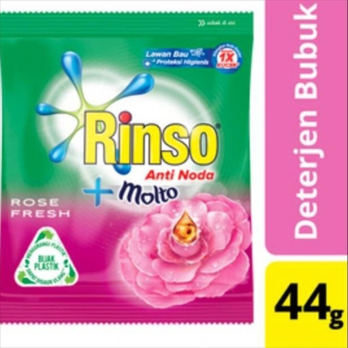 Rinso Molto Rose Fresh Deterjen [44g x 6 sachet] 1 Renteng